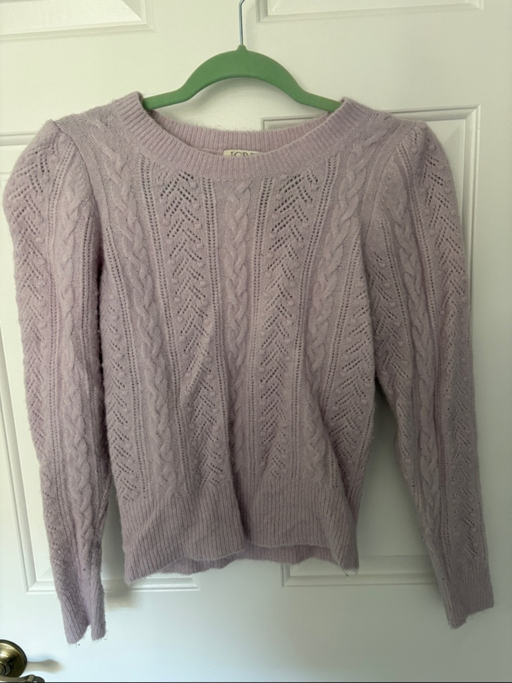 J. Crew Lilac Cable-Knit Crewneck Sweater